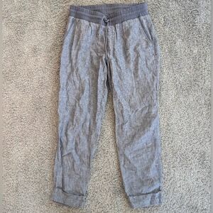 Athleta Gray Linen Blend Jogger Pants Women’s Size 4
